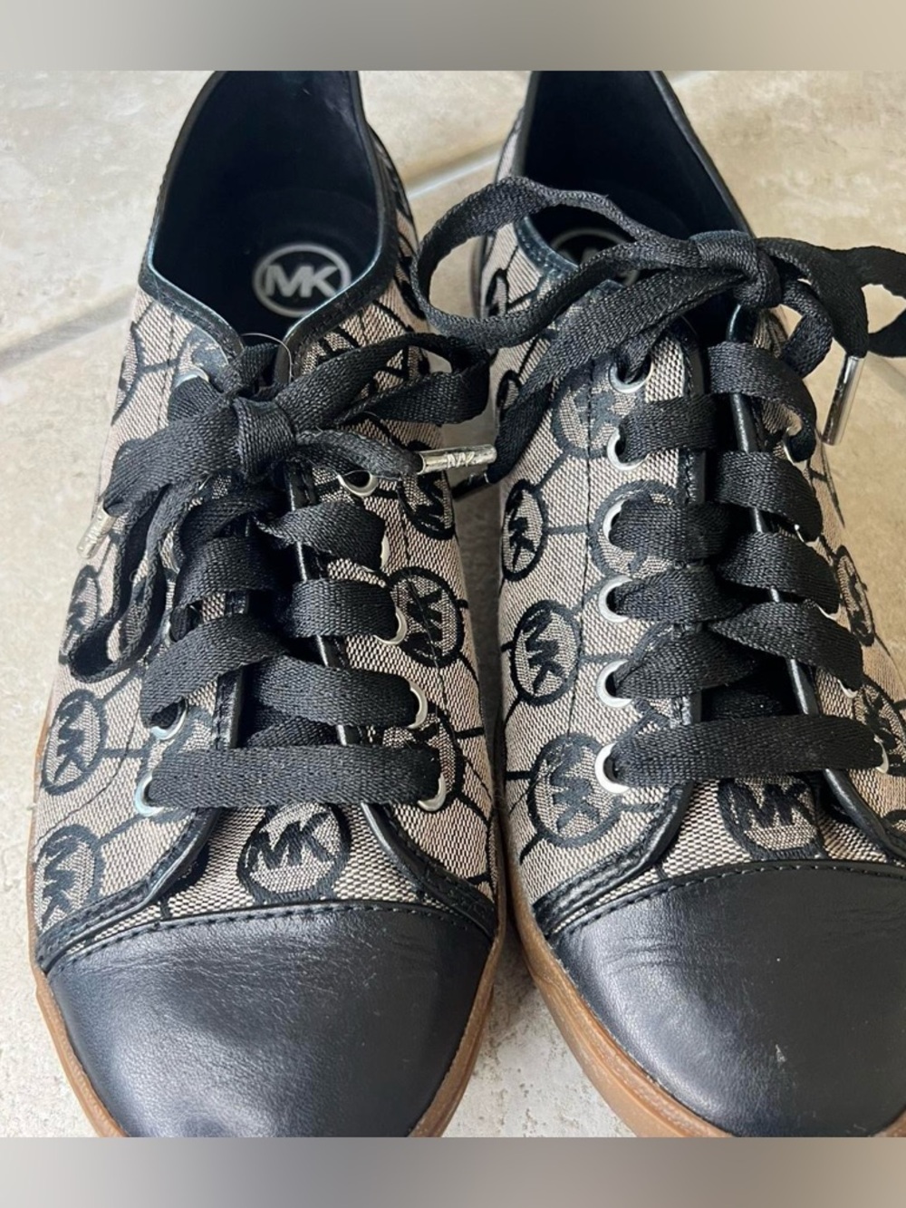 Michael Kors women’s Black & Tan Logo Low-Top Sneakers